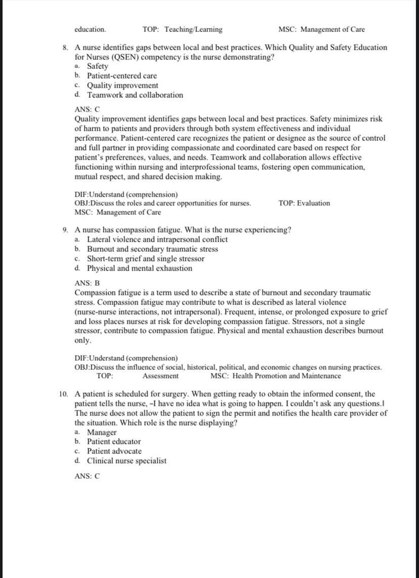 Test Bank Fundamentals of Nursing 11th Edition by Potter & Perry