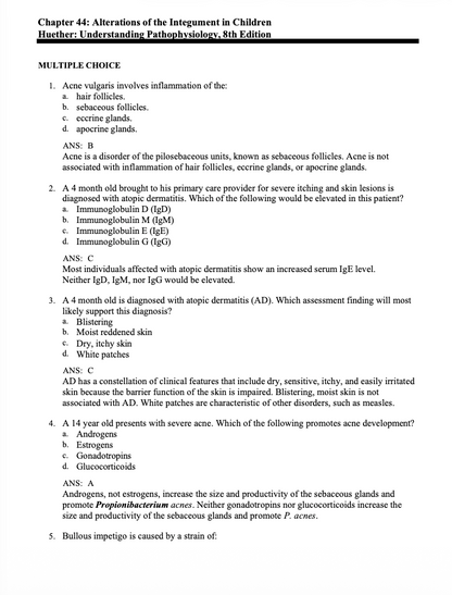 Test Bank Understanding Pathophysiology 8th by Huether and Kathryn McCance